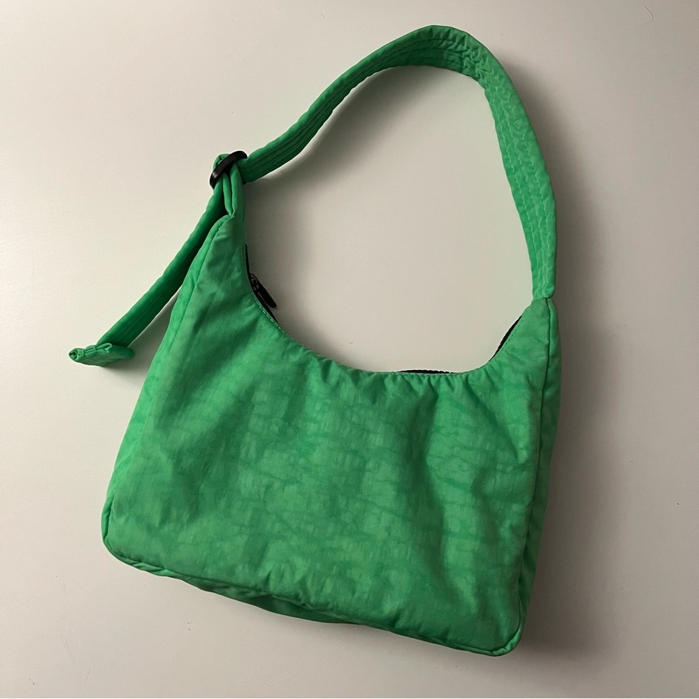 Baggy nylon mini shoulder bag purse in aloe Vera green basically NWOT